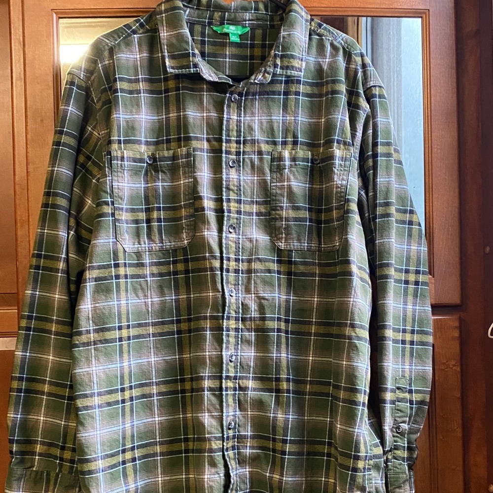 Dip Organic Cotton Plaid XLT Shirt Casual Tall Flannel Spring Fall